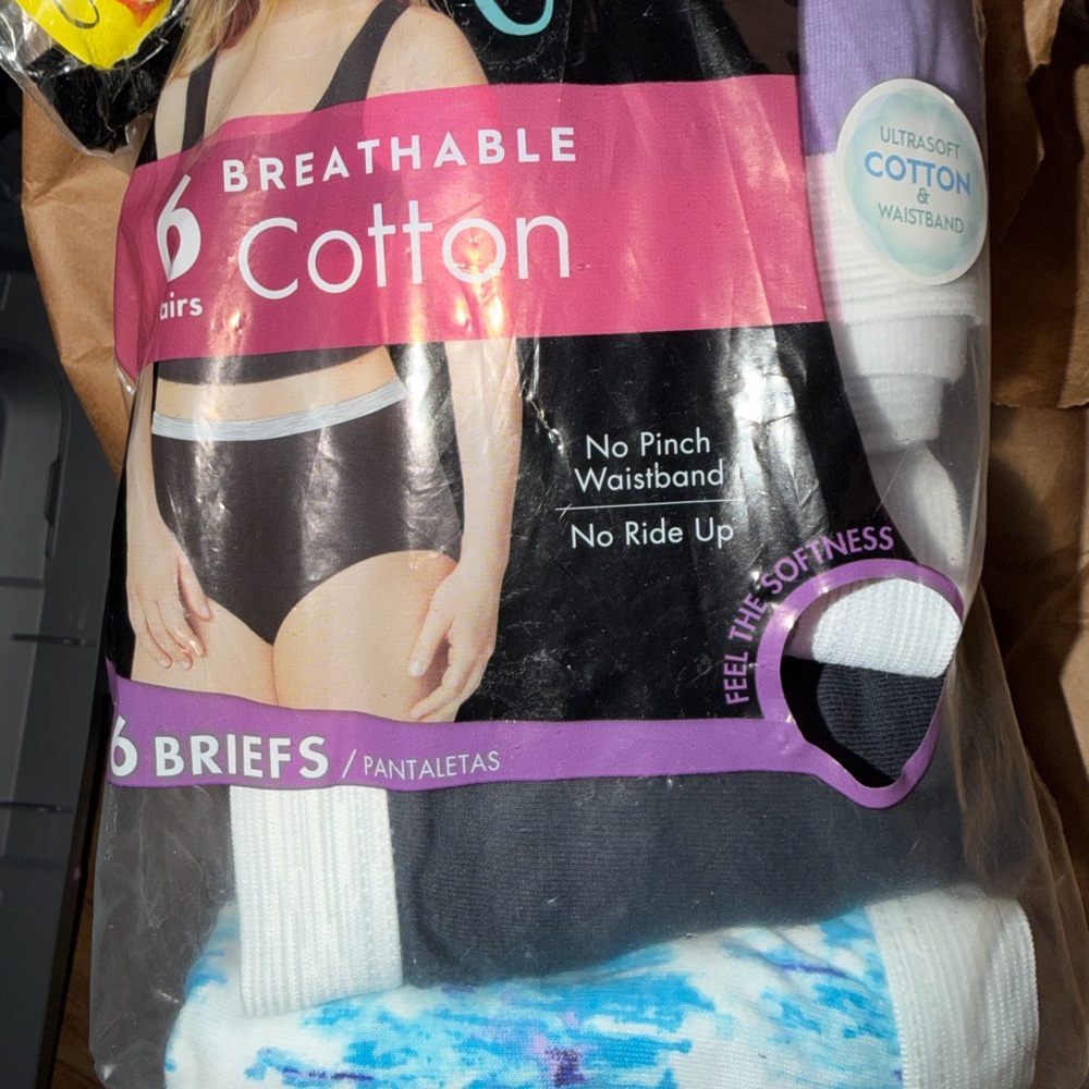 💜 Just My Size Women's Ribbed Cotton Brief Underwear 6-Pack Size:18/20 10 - Picture 5 of 8